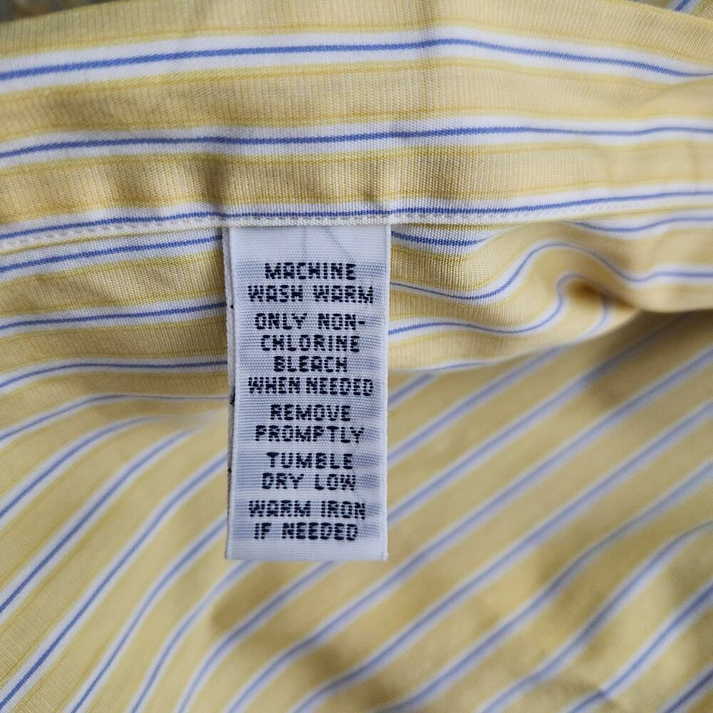 Men's Long Sleeve Polo Ralph Lauren Button Up Dress Shirt Size 16 1/2 Yellow - Picture 9 of 9